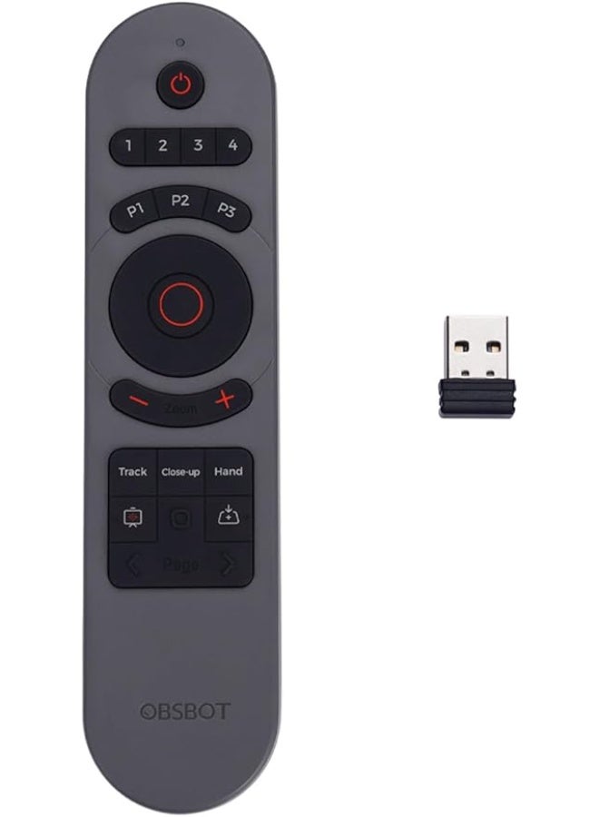 OBSBOT جهاز التحكم عن بُعد Tiny Series، جهاز تحكم ذكي لـ Tiny 2/Tiny 4K/1080P Webcam، اتصال لاسلكي عبر جهاز استقبال USB، مزيج من جهاز التحكم عن بُعد وجهاز تقديم العروض - Image 1